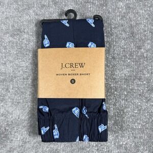 NWT J.Crew Woven Boxer Shorts Men's Small Navy Blue Dad #1 Cotton